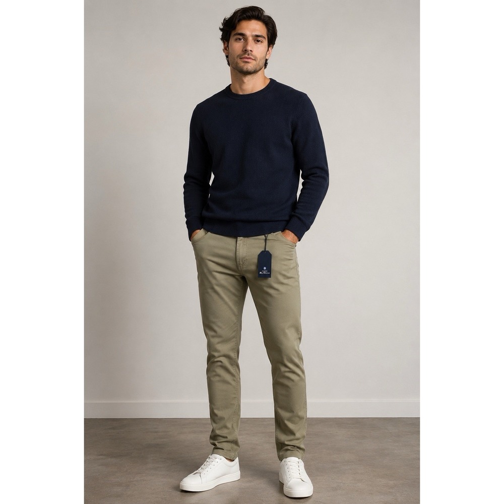 Ben Sherman Men's Stretch Pants 34x32 Green Slim Straight Chino Jeans NWT